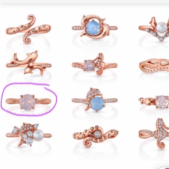 Fragrant Jewels Sea La Vie Rose Gold Plated Rose Water Opal CZ Ring Sand - Picture 10 of 10